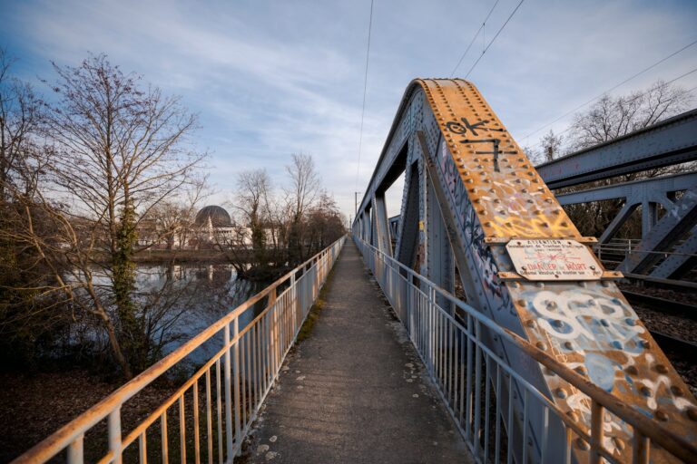 a large long train on a bridge